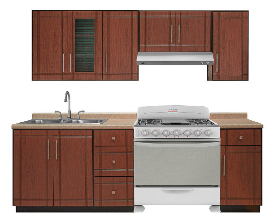 Imagen de Cocina Boston 2.40 mts nogal