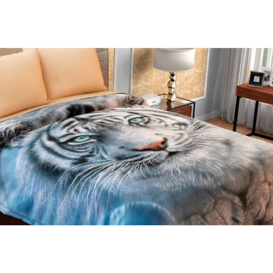 Imagen de Cobertor Tigre Blanco Jumbo Qs